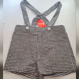 Vintage Imp Originals Houndstooth Kids Suspender Shortalls Made in USA 4T